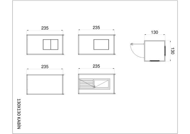 30x130 kabin planı