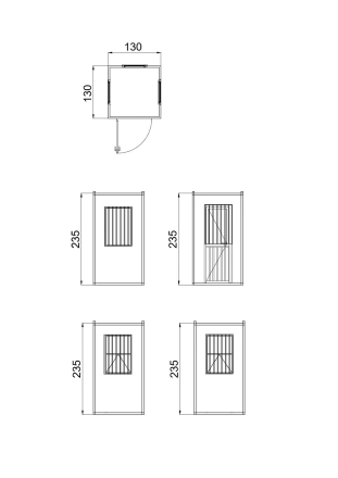 130x130 korkuluklu bufe kabin plan