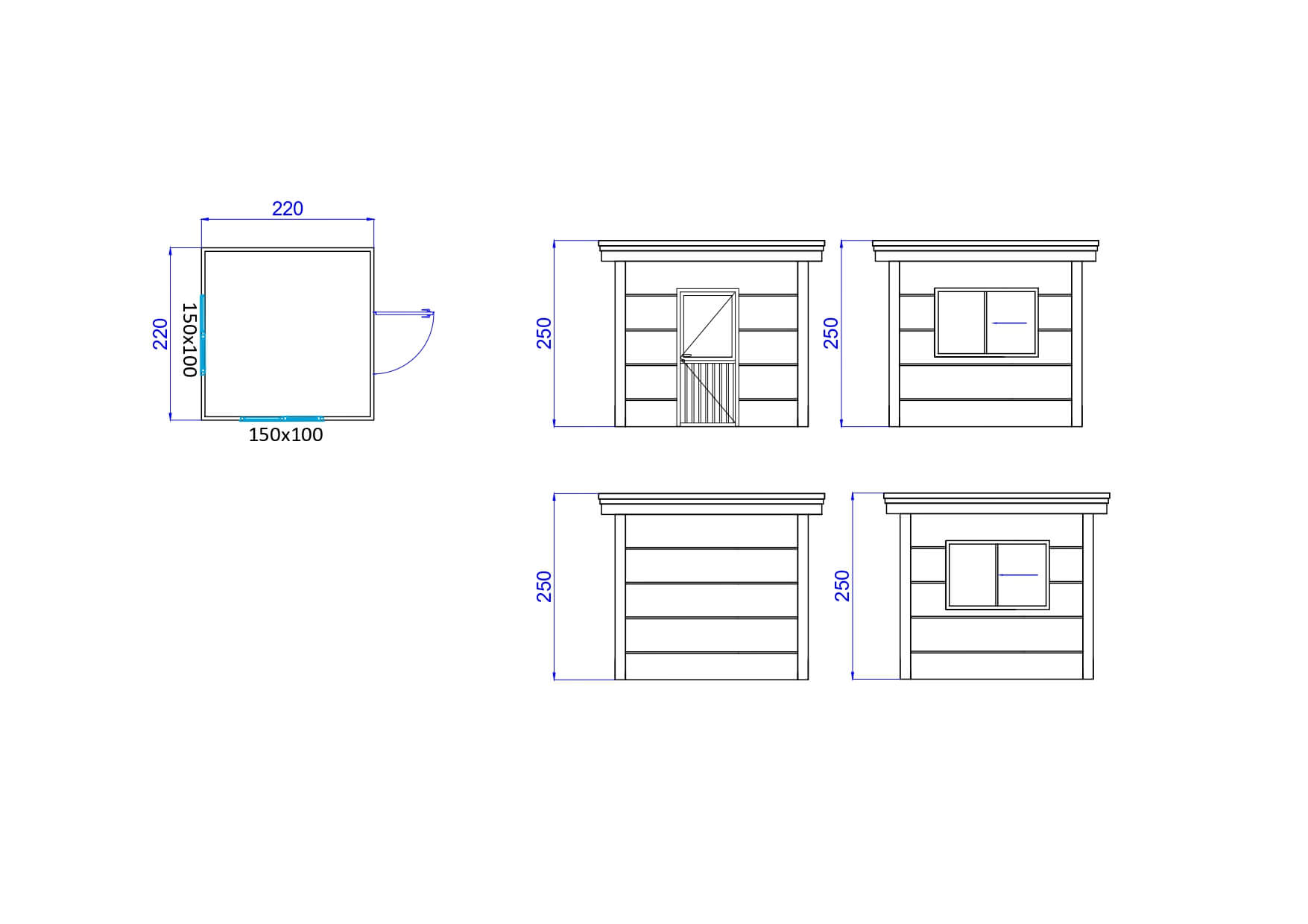 220X220 Metropol Kabin Planları