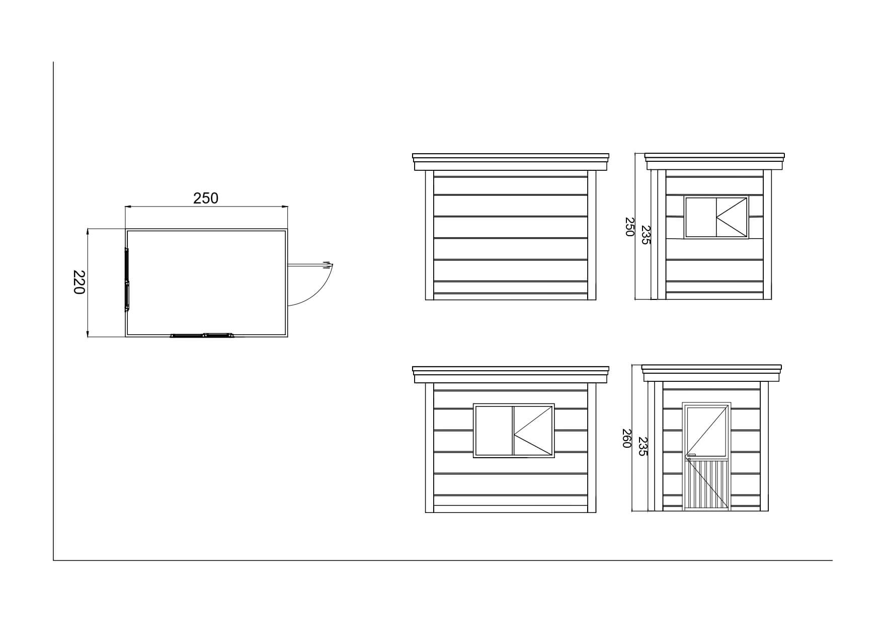 220x250 metropol kabin plan