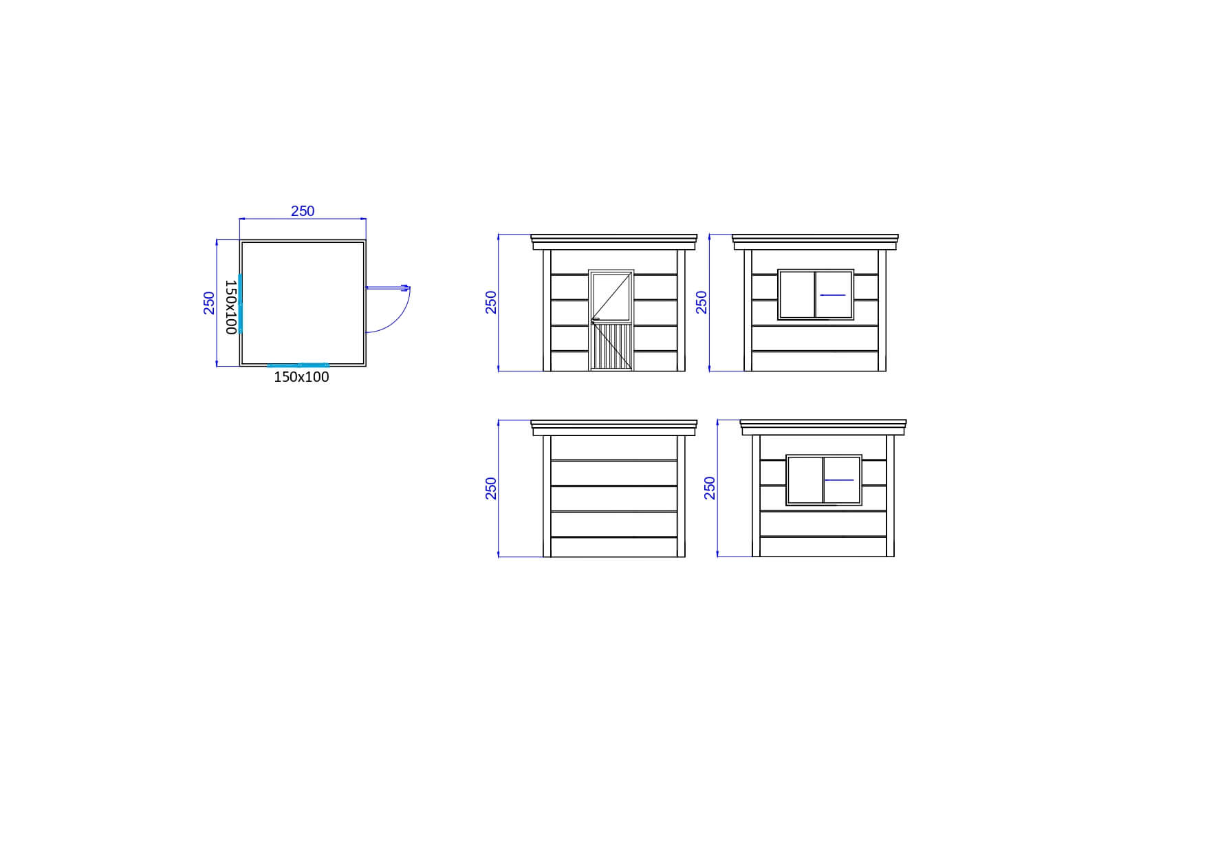 250x250 metropol kabin plan